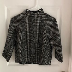 Zara herringbone 3/4 sleeve top xs